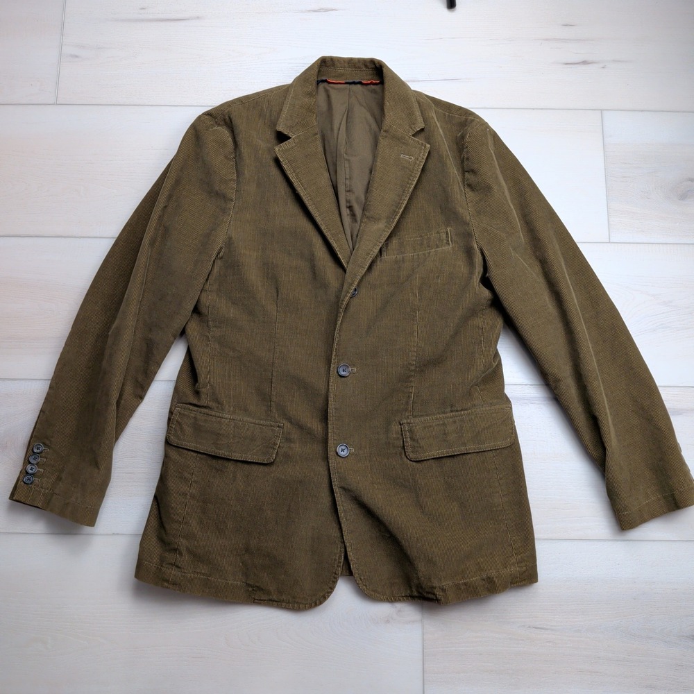 J. Crew Olive Corduroy Two-Button Sport Coat Blazer